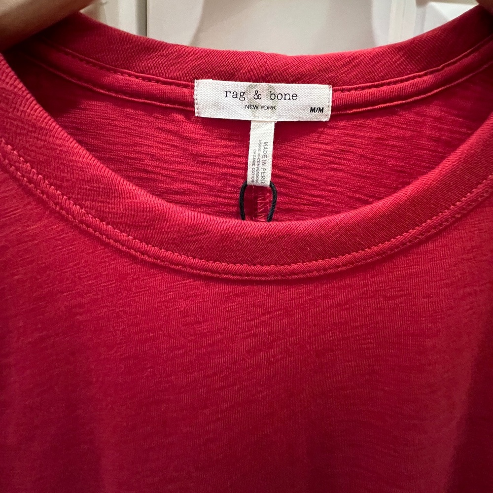 Rag & Bone, The Slub Tee - Red, Medium (NWT)